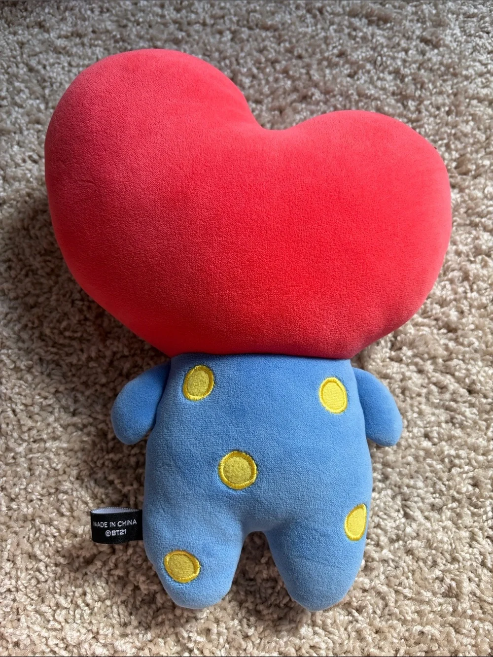 BT21 TATA Plush Toy - Red Head with Blue Body